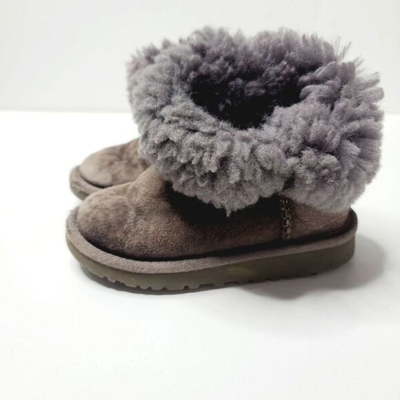 Ugg Grey Bailey Fold Over Boots Little Girls Little Kids - Picture 1 of 16